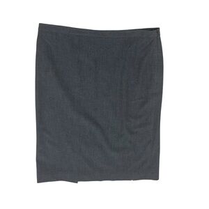 BCBG Maxazria Charcoal Gray Pencil Skirt Double Back Slits Suiting Size 10